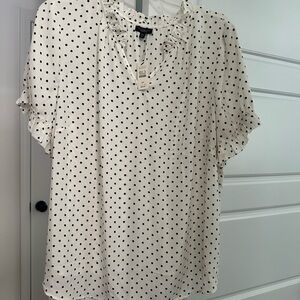 Talbots Black and White Polka Dot Blouse